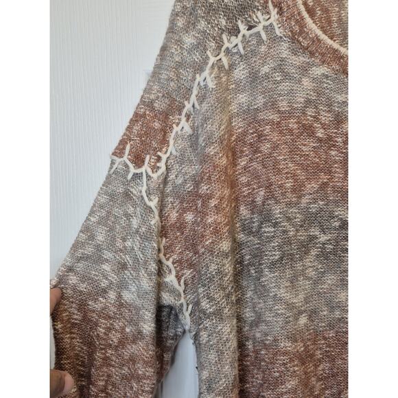 Knox Rose Oversized Tunic Women's XXL Striped Knit Sweater With Stitched Details - Picture 2 of 8